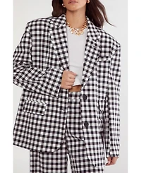 Nasty Gal Women's Gingham Tailored Blazer