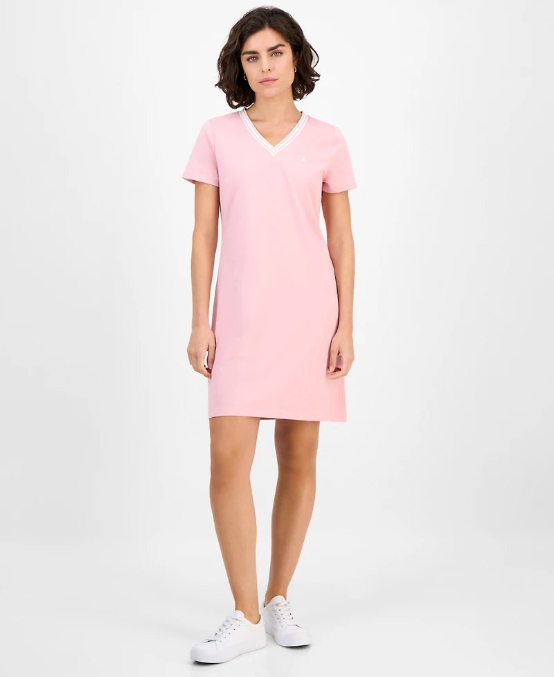 Nautica Jeans Women's V-Neck T-Shirt Dress