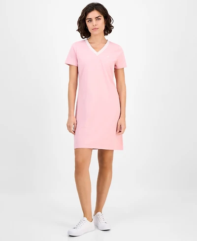 Nautica Jeans Women's V-Neck T-Shirt Dress
