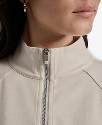 Dkny Sport Women's Space-Dyed Half-Zip Raglan-Sleeve Top