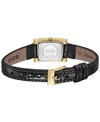 Hugo Boss Women's Lucy Precious Quartz Basic Mini Black Leather Watch, 18.50mm