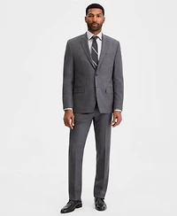 Michael Kors Mens Classic Fit Wool Blend Stretch Solid Vested Suit Separates