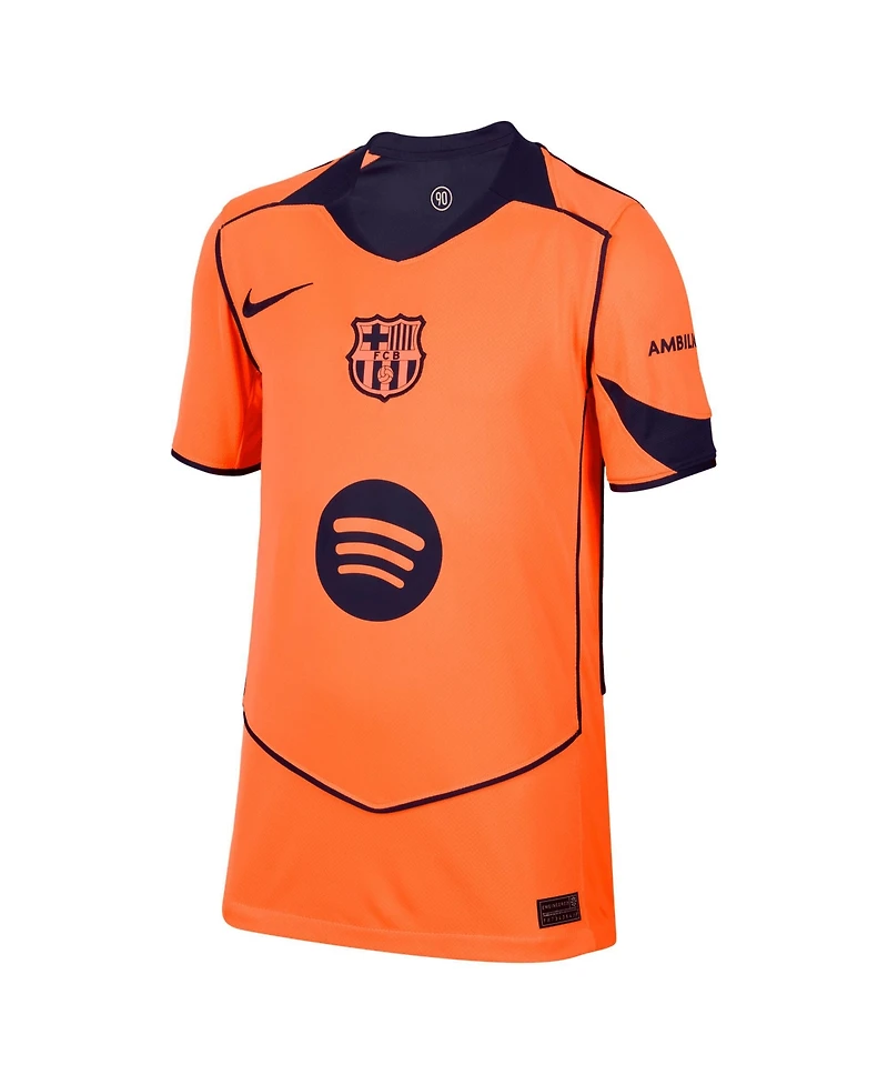 Nike Big Boys and Girls Lamine Yamal Orange Barcelona 2025/26 Third Replica Player Jersey