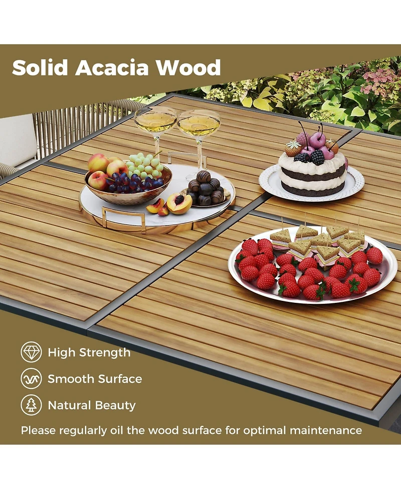 Gymax Set Of 5 Patio Dining Set Outdoor Rectangular Table & Chairs Furniture Set