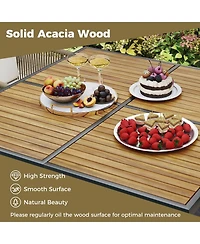 Gymax Set Of 5 Patio Dining Set Outdoor Rectangular Table & Chairs Furniture Set
