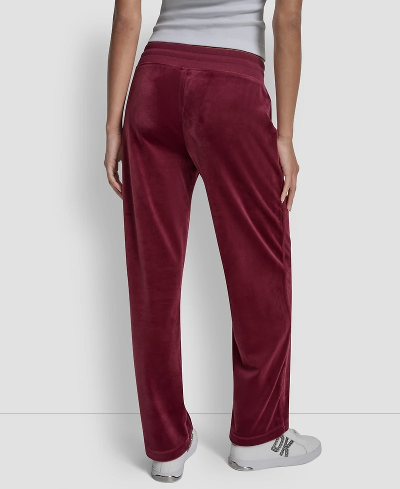 Dkny Jeans Petite Drawstring-Waist Velour Pants