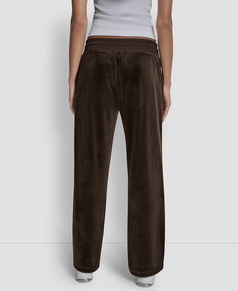 Dkny Jeans Petite Drawstring-Waist Velour Pants