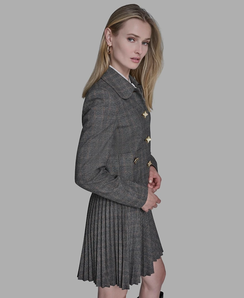 Bcbg Women's Novelty Plaid Button Down Jacket