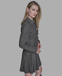 Bcbg Women's Novelty Plaid Button Down Jacket