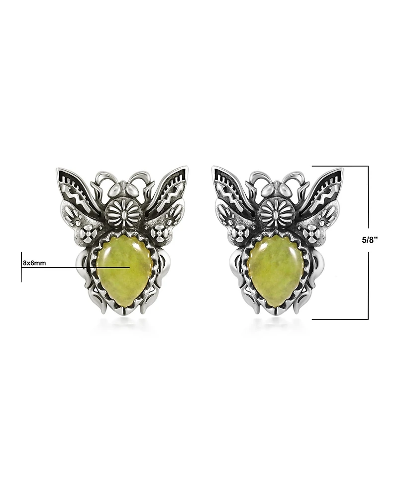 American West Jewelry Sterling Silver Yellow Jasper Bumblebee Stud Earrings