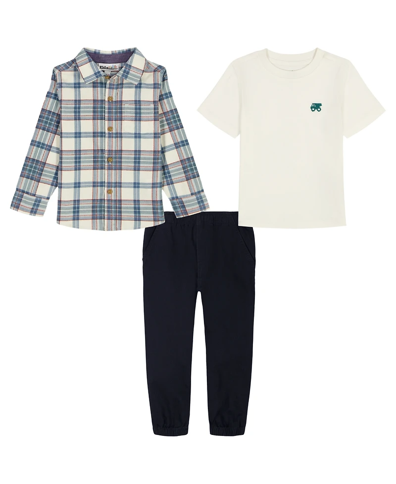 Kids Headquarters Toddler & Little Boys 2T-7 3-Piece Corduroy Shirt, Top and Joggers Set