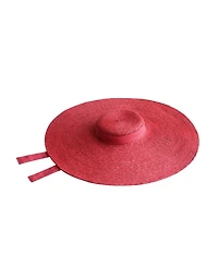 Brunna.co Lola Wide Brim Jute Straw Hat In Red