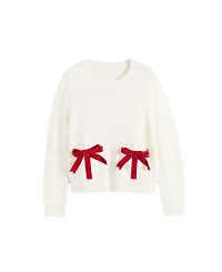 Chinti & Parker Women's Wool-Cashmere Velvet Bow Sweater