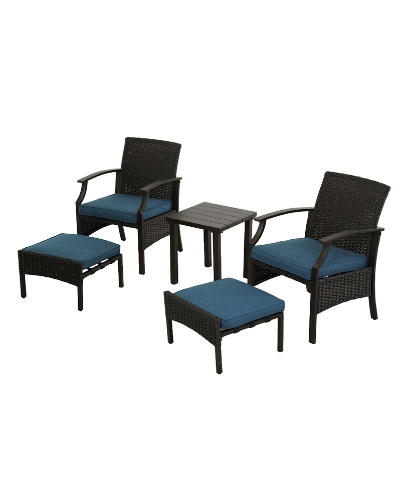 Boyel Living Wicker Coated Detachable Chat Set - 5 Pieces
