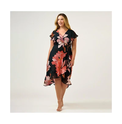 Estelle Plus Size Elena Wrap Front Dress