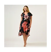 Estelle Plus Size Elena Wrap Front Dress