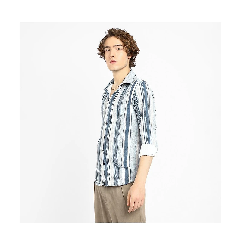 Campus Sutra Men's Multitrack-Striped Shirt