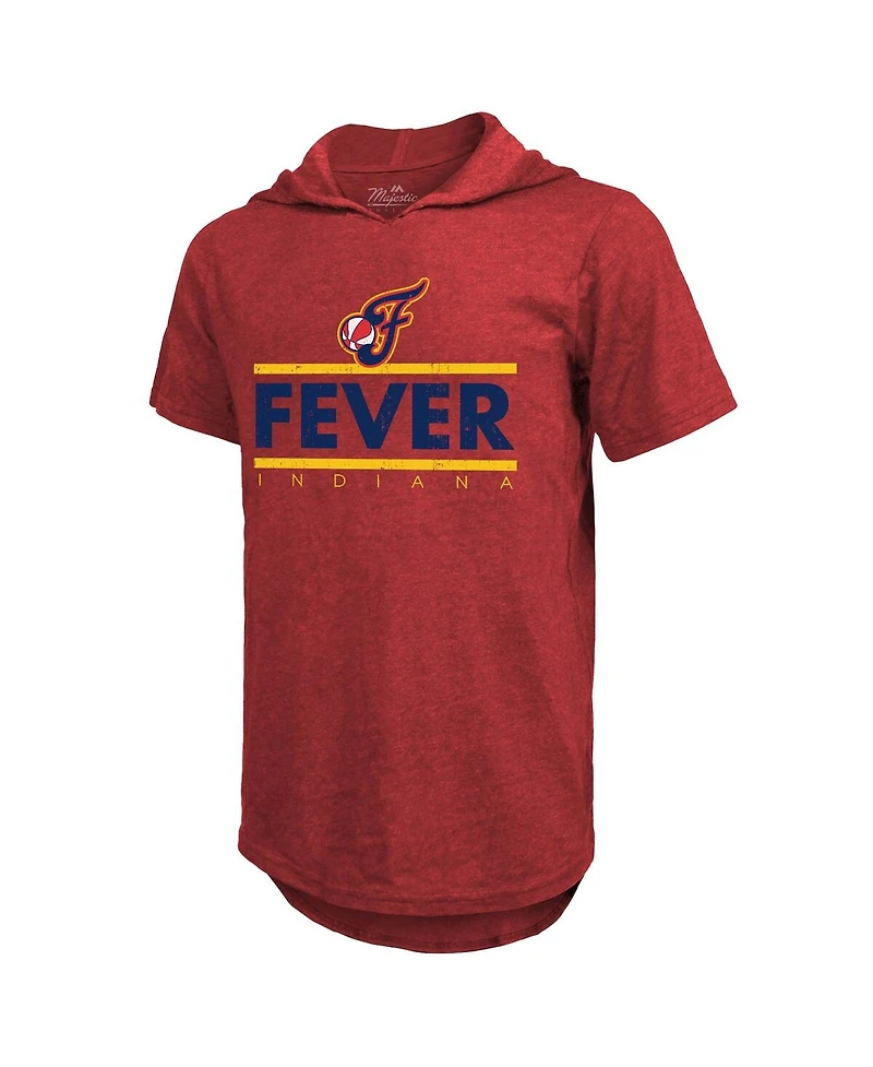 Majestic Men's and Women's Red Indiana Fever Sideline Tri-Blend Hoodie T-Shirt