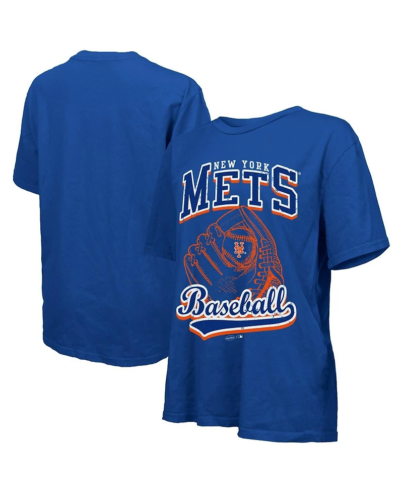 Majestic Women's Royal New York Mets Oversized First Base T-Shirt