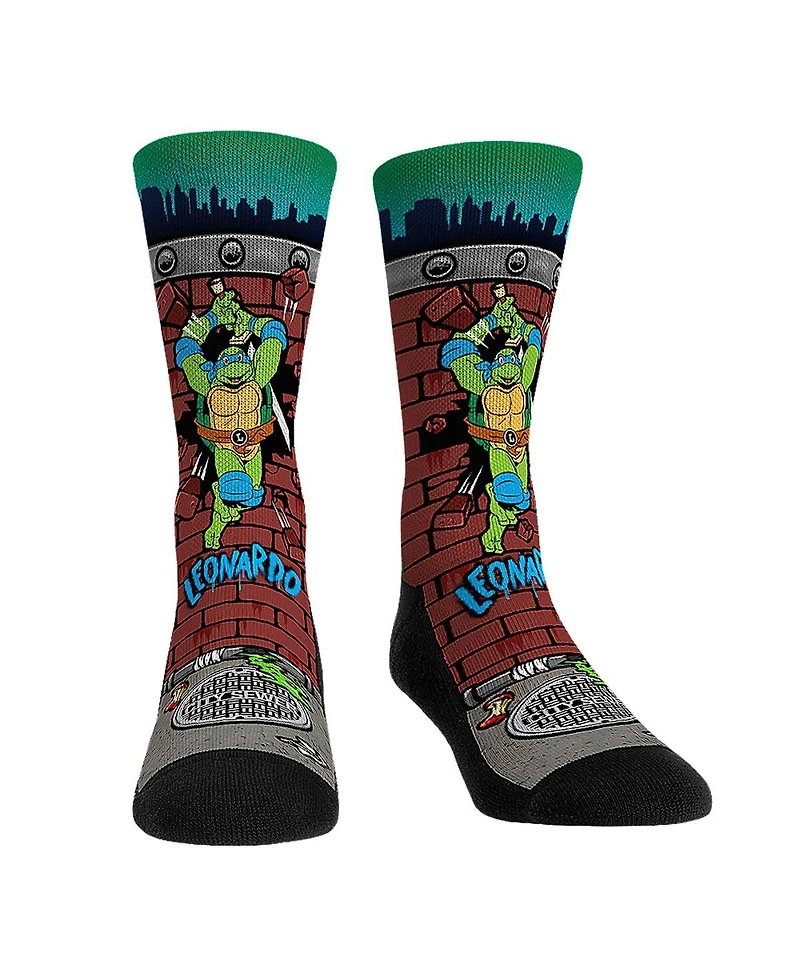 Rock Em Socks Men's and Women's Teenage Mutant Ninja Turtles Leonardo Breakout Crew