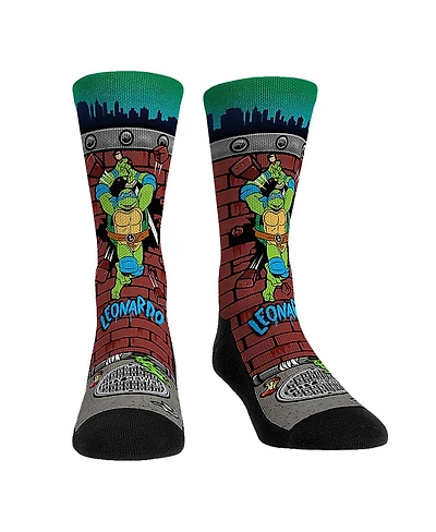 Rock Em Socks Men's and Women's Teenage Mutant Ninja Turtles Leonardo Breakout Crew