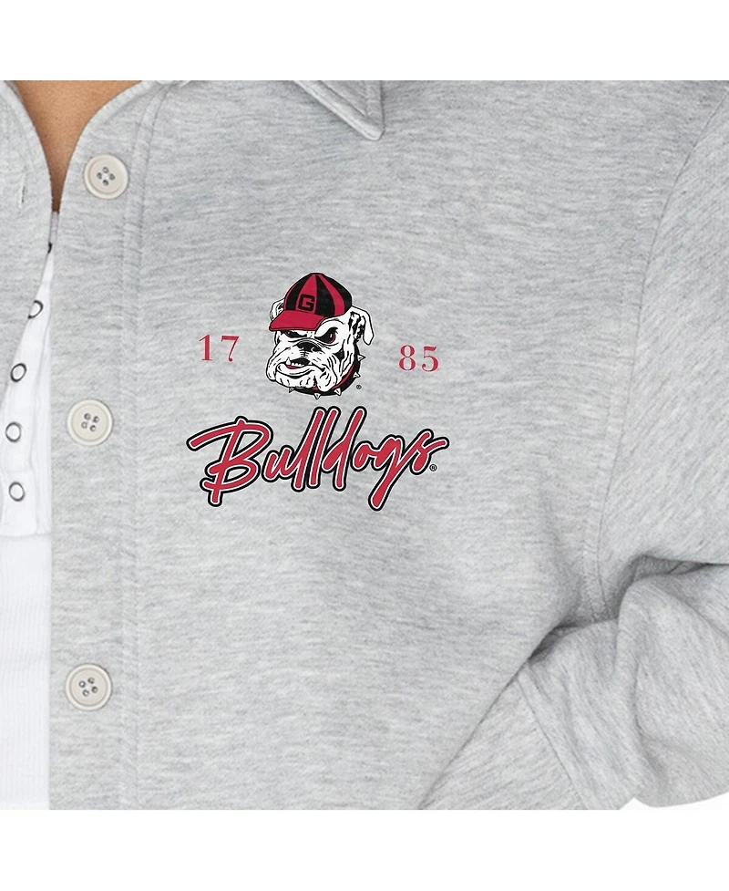 Gameday Couture Women's Ash Georgia Bulldogs Foundation Full-Button Long Sleeve Overshirt