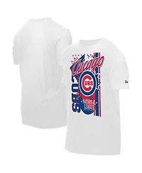 New Era Men's White Chicago Cubs Big Graphic Domestic T-Shirt