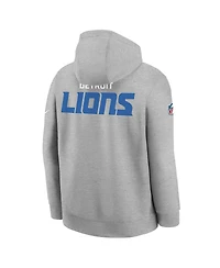 Nike Big Boys and Girls Gray Detroit Lions Sideline Club Fleece Hoodie
