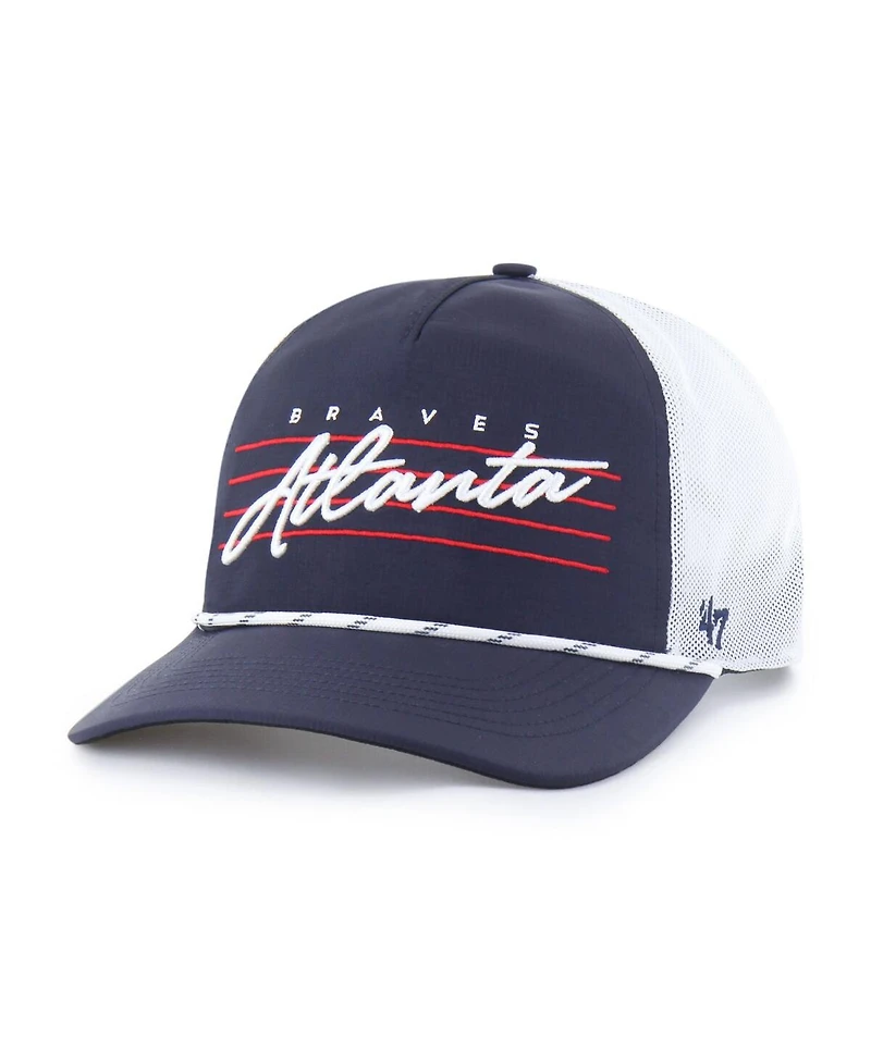 '47 Brand Men's Navy Atlanta Braves Brrr Downburst Mesh Hitch Adjustable Hat