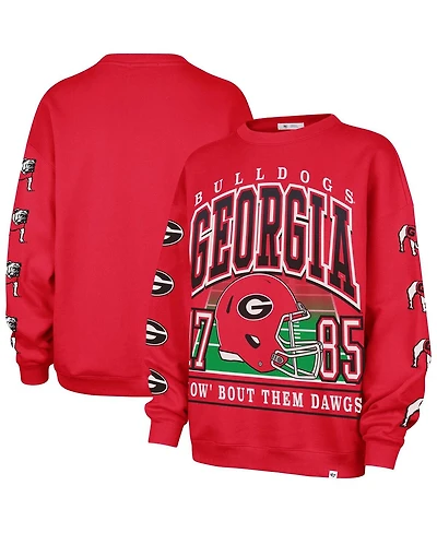'47 Brand Women's Red Georgia Bulldogs Go Big Oversized Pullover Sweatshirt