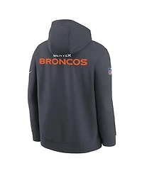 Nike Big Boys and Girls Gray Denver Broncos Sideline Club Fleece Hoodie
