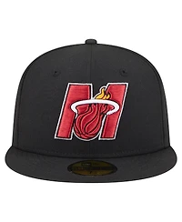 New Era Men's Black Miami Heat Deceptor 59FIFTY Fitted Hat