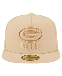 New Era Men's Light Beige Green Bay Packers Color Pack A-Frame 59FIFTY Fitted Hat