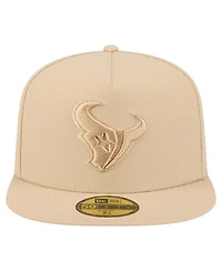 New Era Men's Light Beige Houston Texans Color Pack A-Frame 59FIFTY Fitted Hat