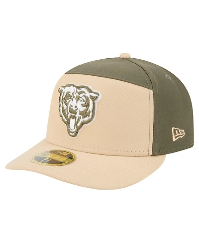 New Era Men's Light Beige/Olive Chicago Bears Two-Tone Color Pack Split Panel 59FIFTY Fitted Hat