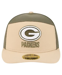 New Era Men's Light Beige/Olive Green Bay Packers Two-Tone Color Pack Split Panel 59FIFTY Fitted Hat