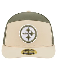 New Era Men's Light Beige/Olive Pittsburgh Steelers Two-Tone Color Pack Split Panel 59FIFTY Fitted Hat