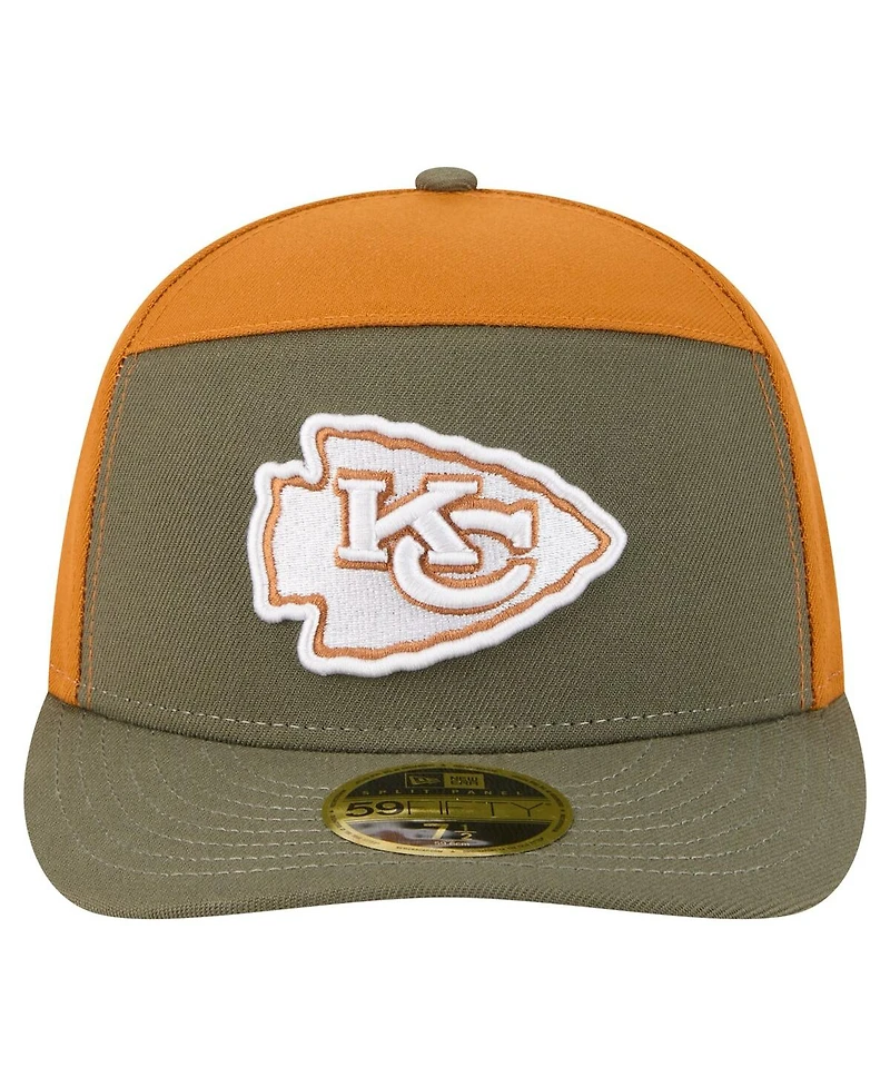 New Era Men's Olive/Brown Kansas City Chiefs Two-Tone Color Pack Split Panel 59FIFTY Fitted Hat