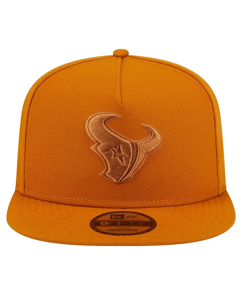 New Era Men's Brown Houston Texans Color Pack A-Frame 9FIFTY Snapback Hat