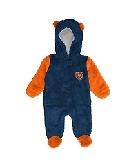 Outerstuff Baby Boys and Girls Navy Chicago Bears Stay Napping Fleece Bunting Full-zip Sleeper