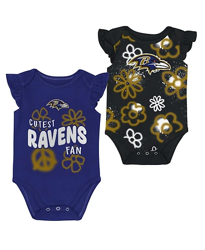 Outerstuff Baby Boys and Girls 2-Piece Baltimore Ravens The Sunshine Bodysuit Set