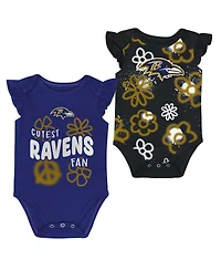 Outerstuff Baby Boys and Girls 2-Piece Baltimore Ravens The Sunshine Bodysuit Set