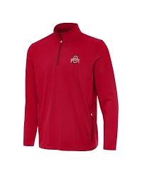 Antigua Men's Scarlet Ohio State Buckeyes Perilous Quarter-Zip Hoodie