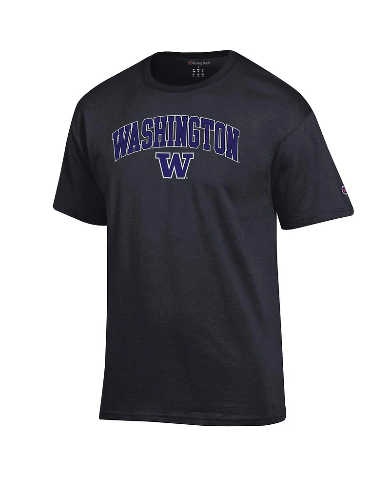 Champion Men's Black Washington Huskies Arched Logo T-Shirt