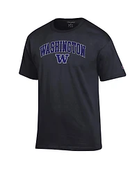 Champion Men's Black Washington Huskies Arched Logo T-Shirt
