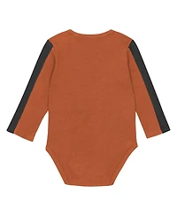 Outerstuff Baby Boys and Girls 3-Piece Orange/Black Texas Longhorns Double Down Creeper Pants Set