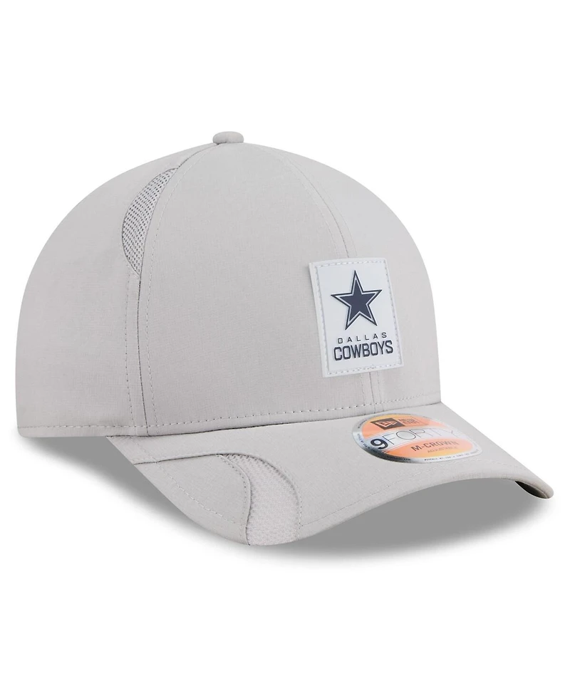 New Era Men's Gray Dallas Cowboys 2025 Sideline M-Crown 9FORTY Adjustable Hat