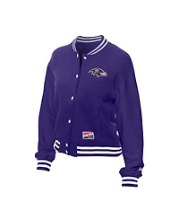 New Era Women's Purple Baltimore Ravens Throwback Fleece Full-Snap Jacket