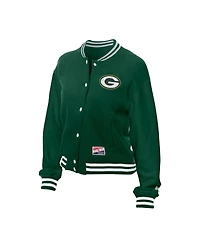 New Era Women's Green Bay Packers Throwback Fleece Full-Snap Jacket