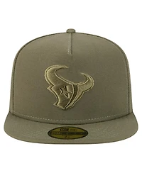 New Era Men's Olive Houston Texans Color Pack A-Frame 59FIFTY Fitted Hat